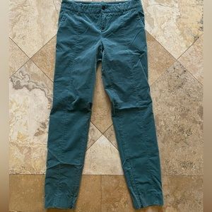 Gucci pants midrsie green zip ankle suede fabric feel women’s 38